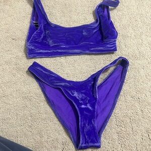 Purple velvet love and bikinis swimsuit